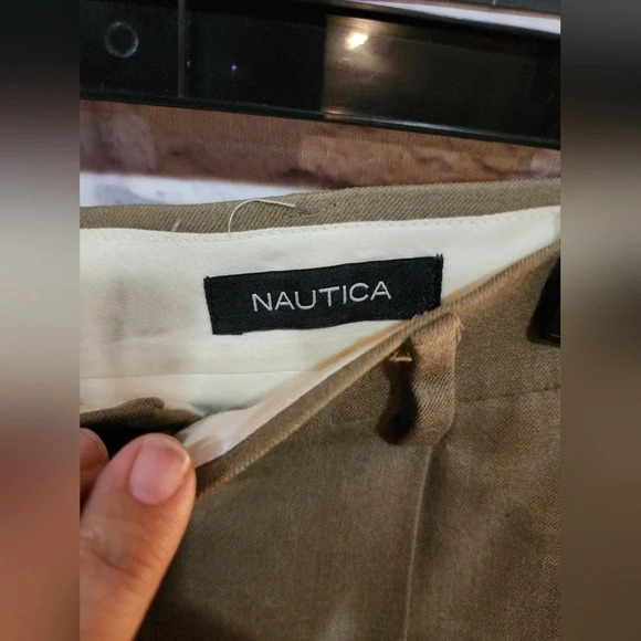 Nautica Brown Wool Slacks Size 34x34 - Picture 4 of 5
